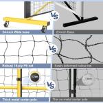 TYRSEN Pickleball Net Set - 22FT Net on Wheels, 4 Paddles, 6 Balls, 12 Court Markers, 1 Bag, Indoor/Outdoor Play