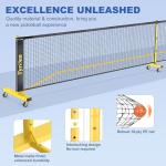 TYRSEN Pickleball Net Set - 22FT Net on Wheels, 4 Paddles, 6 Balls, 12 Court Markers, 1 Bag, Indoor/Outdoor Play