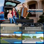 Retractable Pickleball Net - Durable and Lightweight Indoor/Outdoor Portable Pickleball Net with Steady Metal Frame, Free Assembly & Carry Bag for Backyards, Driveways and Garages