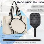 VASCHY Pickleball Tote Bags For Women With Fence Hook, Canvas Pickleball Paddle Holder Case Work/Gym/Sports Tote for 2 Rackets Beige