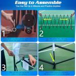 Retractable Pickleball Net - Durable and Lightweight Indoor/Outdoor Portable Pickleball Net with Steady Metal Frame, Free Assembly & Carry Bag for Backyards, Driveways and Garages