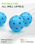 Warping Point Indoor Pickleball Balls, 12 Pack 26 Holes Blue PickleBalls, Meet USAPA Specifications, High Bounce Durable Practice Pickle Ball for Beginners Intermediate Player