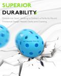 Warping Point Indoor Pickleball Balls, 12 Pack 26 Holes Blue PickleBalls, Meet USAPA Specifications, High Bounce Durable Practice Pickle Ball for Beginners Intermediate Player