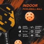 Navona 40 Pack Premium 26-Holes Orange Indoor Pickleball Balls, Meet USAPA Official Requirement, Perfectly Balanced, High Bounce True Flight, Durable Indoor Pickleball Set