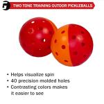 Gamma Two Tone Training Pickleball Balls, High Visibility Outdoor Pickleballs, Ideal for All Levels of Play, Green/Purple 12 Bag