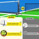 Pro Pickleball Net with Wheels, Hand Crank Tension System, 22ft Tournament IFP Regulation Size, Heavy Duty Frame, Anti-Sag, Locking Wheels, Perfect for Outdoor Court & Indoor Gym