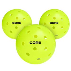 CORE Pickleball: PRO-40 | Outdoor Pickleball Balls - Durable, Regulation Size - USAPA Tournament Approved & Official Brand-Pickleball World Cup - 3 Count