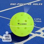 U-BRIO Outdoor Pickleball Balls, 40 Holes Rotation One-piece Green 3 Pack, High Bounce Stable Trajectory Stylish Durable Crack-Resistant Pickleballs.