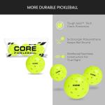CORE Pickleball: PRO-40 | Outdoor Pickleball Balls - Durable, Regulation Size - USAPA Tournament Approved & Official Brand-Pickleball World Cup - 3 Count