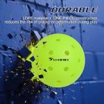 U-BRIO Outdoor Pickleball Balls, 40 Holes Rotation One-piece Green 3 Pack, High Bounce Stable Trajectory Stylish Durable Crack-Resistant Pickleballs.
