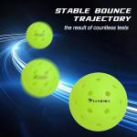 U-BRIO Outdoor Pickleball Balls, 40 Holes Rotation One-piece Green 3 Pack, High Bounce Stable Trajectory Stylish Durable Crack-Resistant Pickleballs.