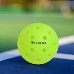 U-BRIO Outdoor Pickleball Balls, 40 Holes Rotation One-piece Green 3 Pack, High Bounce Stable Trajectory Stylish Durable Crack-Resistant Pickleballs.