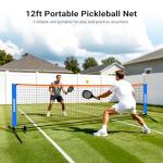 NEEWER 12ft Wide Pickleball Net, Small Portable Foldable Driveway Equipment Accessories for Indoor Outdoor Pickle Ball Training & Practice, No Tools Required, PB02N
