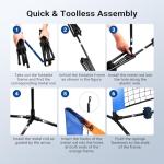 NEEWER 12ft Wide Pickleball Net, Small Portable Foldable Driveway Equipment Accessories for Indoor Outdoor Pickle Ball Training & Practice, No Tools Required, PB02N