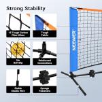 NEEWER 12ft Wide Pickleball Net, Small Portable Foldable Driveway Equipment Accessories for Indoor Outdoor Pickle Ball Training & Practice, No Tools Required, PB02N
