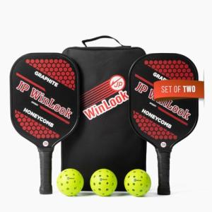 JPWinLook Premium Pickleball Paddles Set of 2 – Graphite Pickleball Paddle - Approved USAPA Pickleball Paddles for Beginners and Professional - Lightweight Pickleball Paddle - for Indoor and Outdoor