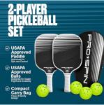 PRO-SPIN Carbon Fiber Pickleball Paddles Set of 2 | Lightweight Pickleball Set with Indoor/Outdoor Balls and Bag – Durable Pickle Ball Paddle Gift for Men, Women & Families
