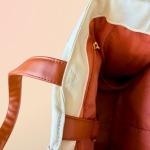 Picklefab Designer Pickleball Bags for Women | Canvas & Vegan Leather Pickle Ball Tote Bag with Cover Pockets for 4 Paddles | 12"x14"x5.5" Medium Tote Bag with Paddle Pocket & Fence Hook