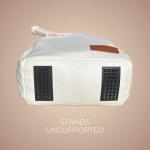 Picklefab Designer Pickleball Bags for Women | Canvas & Vegan Leather Pickle Ball Tote Bag with Cover Pockets for 4 Paddles | 12"x14"x5.5" Medium Tote Bag with Paddle Pocket & Fence Hook