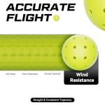 YVMOVE V40Pro Outdoor Pickleball Balls - Seamless Rotational Molding for Crack Resistance - USAPA Standard Bounce&Flight - Neon Green 40-Hole Pickleballs for Tournaments/Family Games (3-Pack/12-Pack)