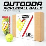YVMOVE V40Pro Outdoor Pickleball Balls - Seamless Rotational Molding for Crack Resistance - USAPA Standard Bounce&Flight - Neon Green 40-Hole Pickleballs for Tournaments/Family Games (3-Pack/12-Pack)