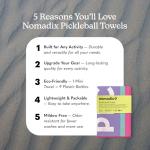 Nomadix Pickleball Towel, Microterry Quick-Dry Sweat and Sport Towel, Odor-Resistant, Ultra Absorbent, Sand and Hair Resistant, Lightweight Recycled Material, Durable, 30″×16″- Multi