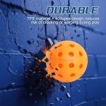 U-BRIO Pickleball Balls, 40 Holes Outdoor Pickleball Balls Orange 4 Pack High Bounce Stable Trajectory Stylish Durable Crack-Resistant Pickleballs.