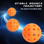 U-BRIO Pickleball Balls, 40 Holes Outdoor Pickleball Balls Orange 4 Pack High Bounce Stable Trajectory Stylish Durable Crack-Resistant Pickleballs.