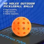 U-BRIO Pickleball Balls, 40 Holes Outdoor Pickleball Balls Orange 4 Pack High Bounce Stable Trajectory Stylish Durable Crack-Resistant Pickleballs.