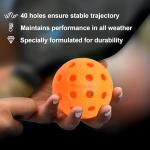 U-BRIO Pickleball Balls, 40 Holes Outdoor Pickleball Balls Orange 4 Pack High Bounce Stable Trajectory Stylish Durable Crack-Resistant Pickleballs.
