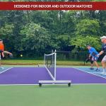 Dominator Standard Portable Pickleball Net - Indoor/Outdoor Regulation Pickleball Net - USAPA Compliant Pickleball Net on Wheels - System Includes Rolling Storage Bag & Locking Wheels