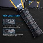 YC DGYCASI Pickleball Paddles Set of 2, USAPA Approved Carbon Fiber Surface Pickleball Set, Lightweight Pickle Ball Rackets 2 Pack, 2 Outdoor Pickleball, 2 Indoor Pickleball, 1 Pickleball Bag