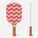 Amazon Basics Pickleball Paddles Set of 2, USAPA Approved Carbon Fiber Paddle with 4 Balls, Lightweight Pickle Ball Rackets, Carry Bag & Grips, Pastel Zigzag