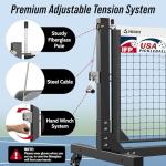 Patiassy Tournament-Grade Pickleball Net, IFP/USAPA Standards Regulation Size, Rust-Resistant Aluminum Frame with Hand-Crank Tension System for Semi-Permanent or Mobile Court Use