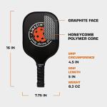 Amazin' Aces Classic Graphite Pickleball Paddle Set of 2 with 4 Official Balls - Lightweight Black Paddles Featuring Soft Nonslip Comfort Grip & Protective Portable Bag
