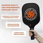 Amazin' Aces Classic Graphite Pickleball Paddle Set of 2 with 4 Official Balls - Lightweight Black Paddles Featuring Soft Nonslip Comfort Grip & Protective Portable Bag
