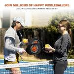 Amazin' Aces Classic Graphite Pickleball Paddle Set of 2 with 4 Official Balls - Lightweight Black Paddles Featuring Soft Nonslip Comfort Grip & Protective Portable Bag