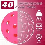 REAHOISY Outdoor Pickleball Balls 3/12/48 Pack, 40 Holes High Bounce Pickleballs, Durable Outside Pickle Ball for All Paddles & Courts - 3 Pack, Fuchsia