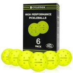 cyclotron P-40 Outdoor Pickleball Balls - USAPA Approved 40-Hole Pickleballs for Tournament Play - Seamless HDPE Rotational Molding for Wind Resistance & Durability(6-Pack)