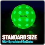 GlowCity LED Pickleball Set: Pack of 4 Glow in the Dark Pickleballs with 20 Hours of Glow Time - Great for Night Time Play