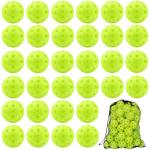 SAYAYA 50 Pack Outdoor Pickleball Balls Premium High Elasticity 40-Hole Pickleballs with Mesh Bag for Beginners, Advanced Players, Balanced, High Bounce True Flight, Tournament Play, Family Fun(Green)