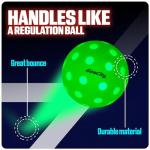 GlowCity LED Pickleball Set: Pack of 4 Glow in the Dark Pickleballs with 20 Hours of Glow Time - Great for Night Time Play