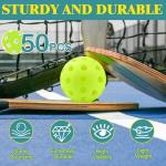 SAYAYA 50 Pack Outdoor Pickleball Balls Premium High Elasticity 40-Hole Pickleballs with Mesh Bag for Beginners, Advanced Players, Balanced, High Bounce True Flight, Tournament Play, Family Fun(Green)