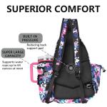 ZOEA Pickleball Backpack with Water Bottle Holder, Waterproof Multi-Style, Reflective Design, Adjustable Straps, Hidden Storage (Gray Flower)