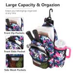 ZOEA Pickleball Backpack with Water Bottle Holder, Waterproof Multi-Style, Reflective Design, Adjustable Straps, Hidden Storage (Gray Flower)