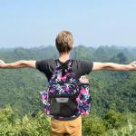 ZOEA Pickleball Backpack with Water Bottle Holder, Waterproof Multi-Style, Reflective Design, Adjustable Straps, Hidden Storage (Gray Flower)