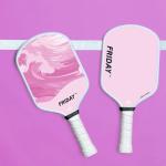 Friday Pickleball Paddle, USA Pickleball Approved, Durable Carbon Fiber, Thermoformed Unibody Design, Honeycomb Core, Gritty Surface for Spin (Cotton Candy)