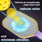 Pickleball Paddles, 18K Raw Carbon Fiber Pickleball Paddle High Grit & Spin with PP Honeycomb Core 16mm Thickness and Thermoformed Elongated Shape, Increased Power for Ultimate Spin & Consistency