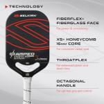 Selkirk Sport Amped Pro Air Pickleball Paddle | Fiberglass Pickleball Paddles with a Polypropylene X5+ 16mm Core | Throatflex | Flex Foam | Pickleball Rackets Made in The USA | Invikta Jack Sock