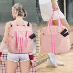 G4Free Pickleball Bag, Pickleball Backpack for Women Men, Tote Bag with Shoe Compartment & Waterproof Pocket,Pink